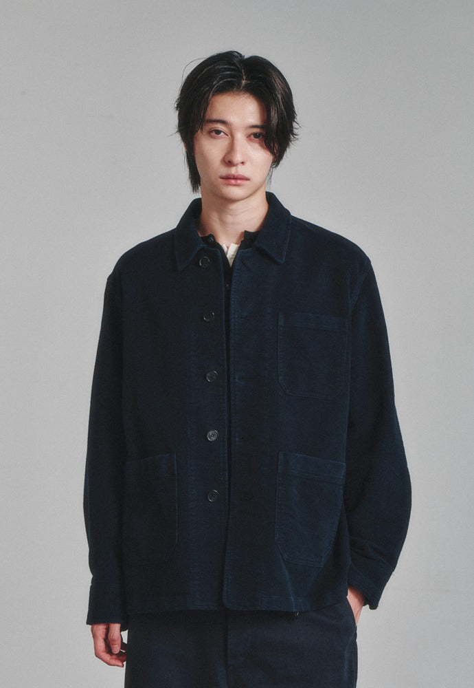 Art if acts - Washed Moleskin French Work Jacket (Vintage Navy) product image 1 | TRAB K-Fashion Australia