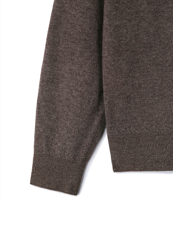 Art if acts - Wholegarment Round Neck Cardigan (Melange Brown) product image 11 | TRAB K-Fashion Australia