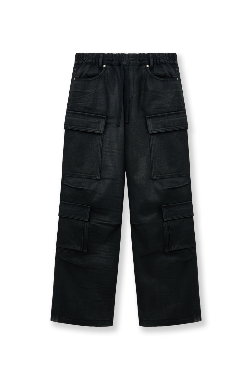 Matin Kim - Coating Cargo Denim Pants (Black) product image 1 | TRAB K-Fashion Australia