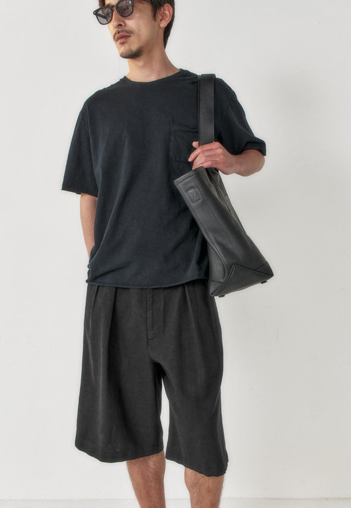 Art if acts - Washed Linen Bermuda Shorts (Black) product image 1 | TRAB K-Fashion Australia