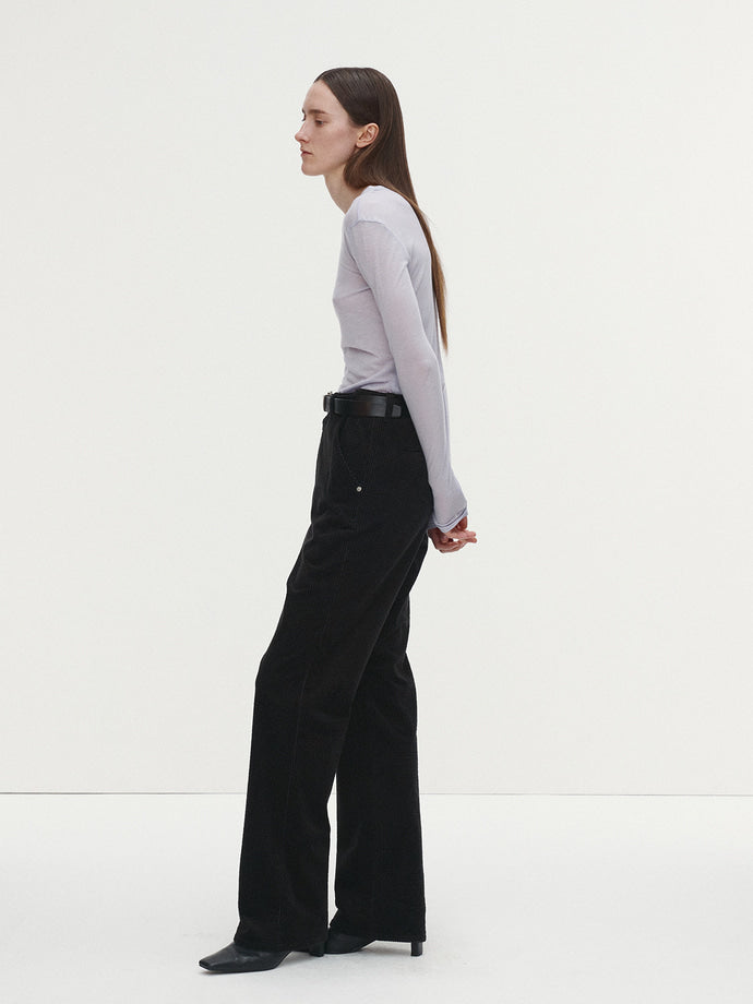 Tonywack - Velvet Corduroy Flared Pants Japanese Fabric (Black) product image 3 | TRAB K-Fashion Australia