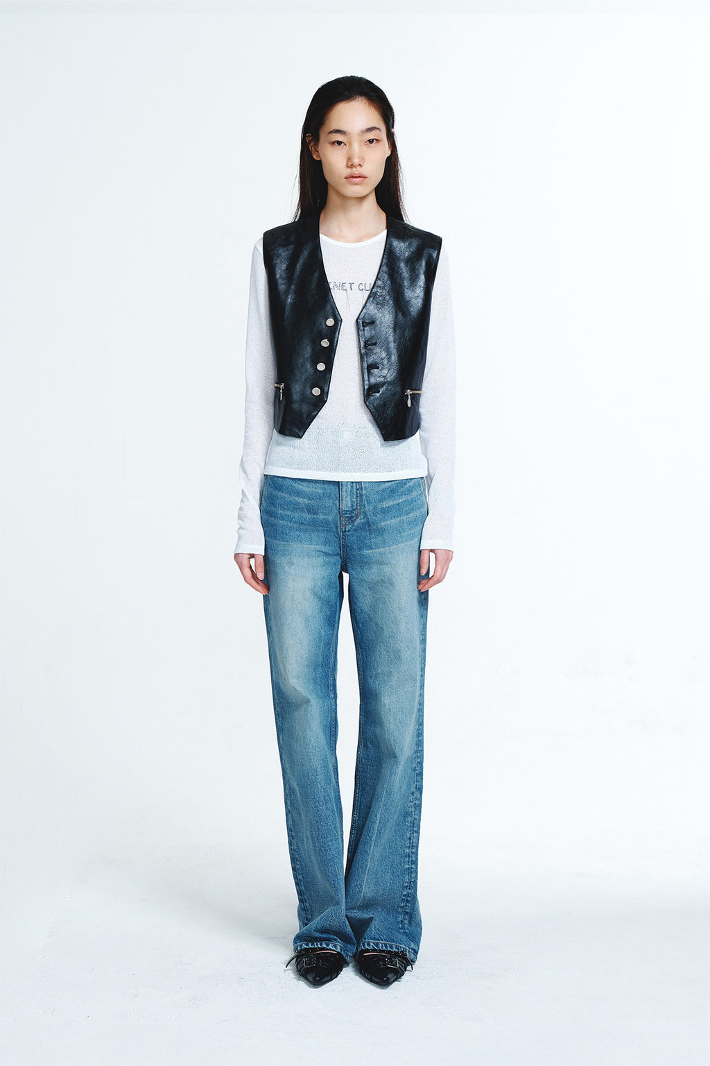 Deinet - Faux Leather Vest (Black) product image 1 | TRAB K-Fashion Australia