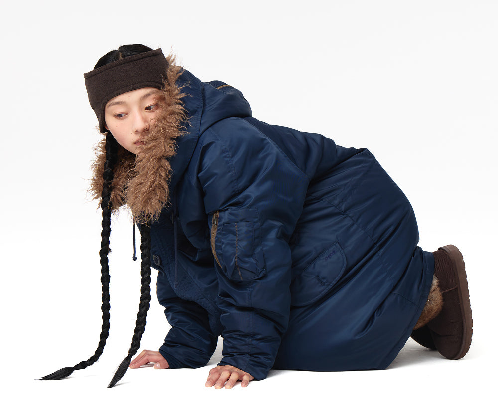 Coyseio - Hooded Field Down Jacket (Navy) product image 2 | TRAB K-Fashion Australia