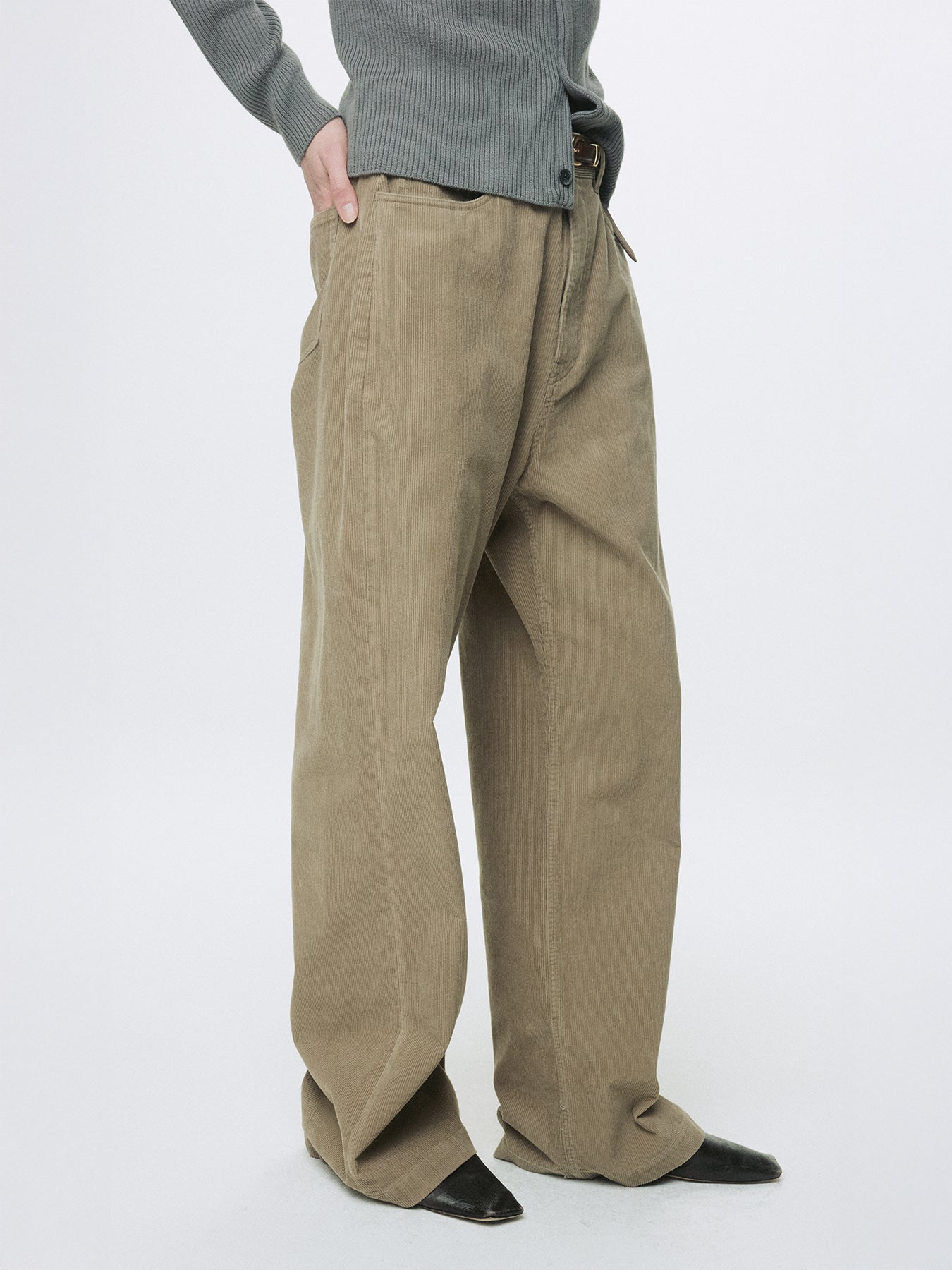 Tonywack - Washed Corduroy Wide-Leg Pants (Beige) product image 1 | TRAB K-Fashion Australia
