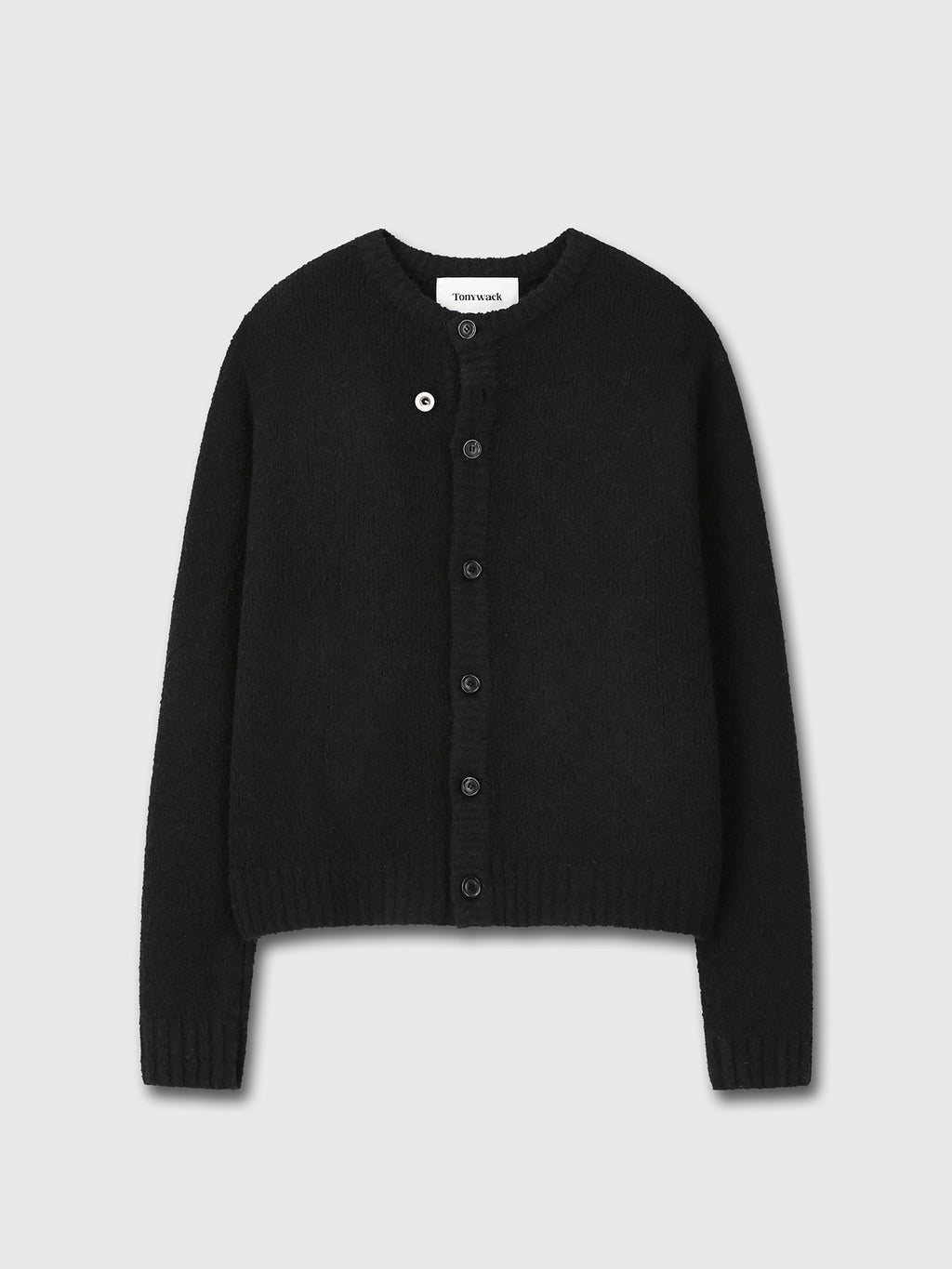 Tonywack - Baby Alpaca Brushed Crew Neck Cardigan (Black) product image 8 | TRAB K-Fashion Australia