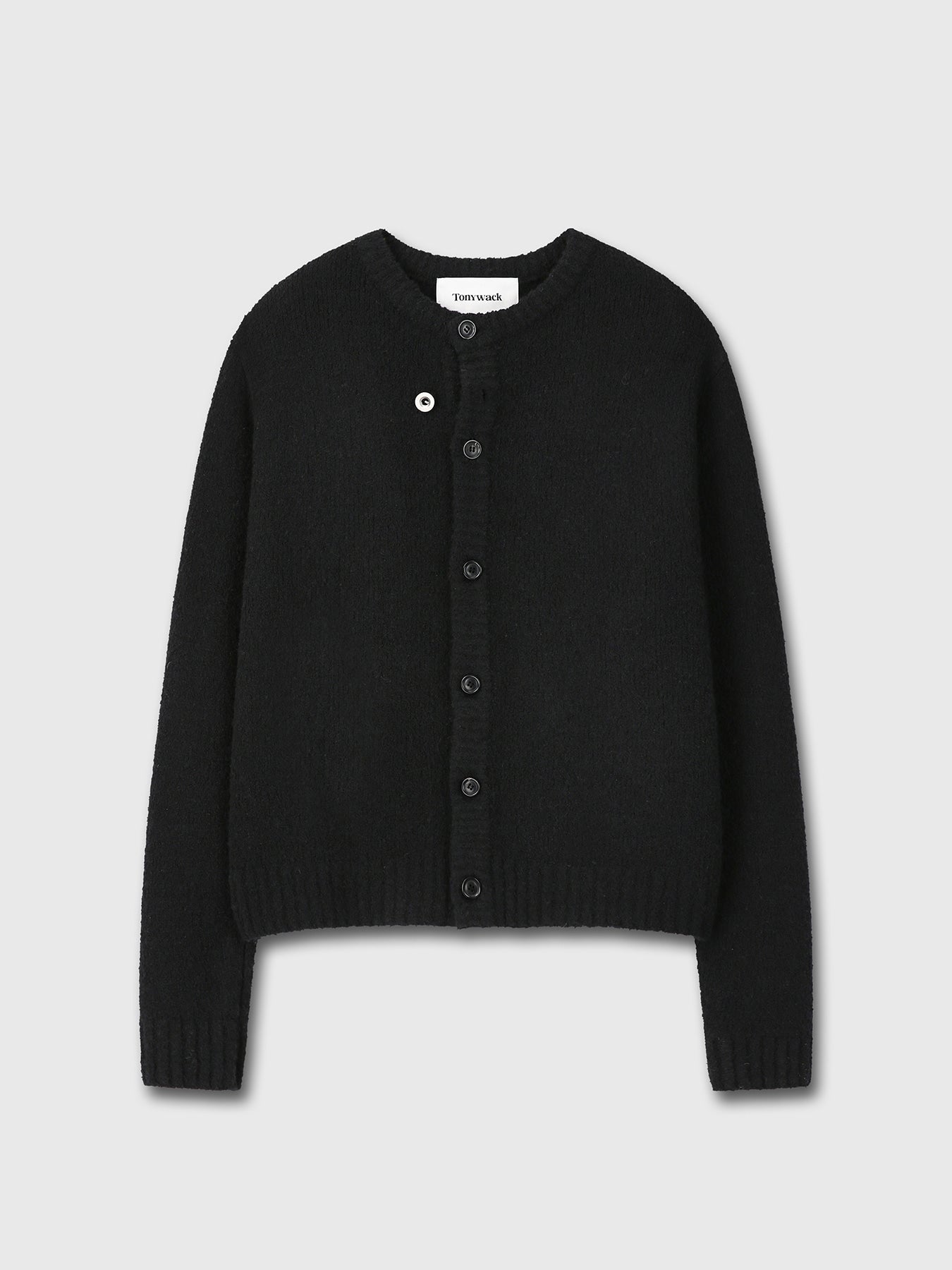 Tonywack - Baby Alpaca Brushed Crew Neck Cardigan (Black) product image 8 | TRAB K-Fashion Australia