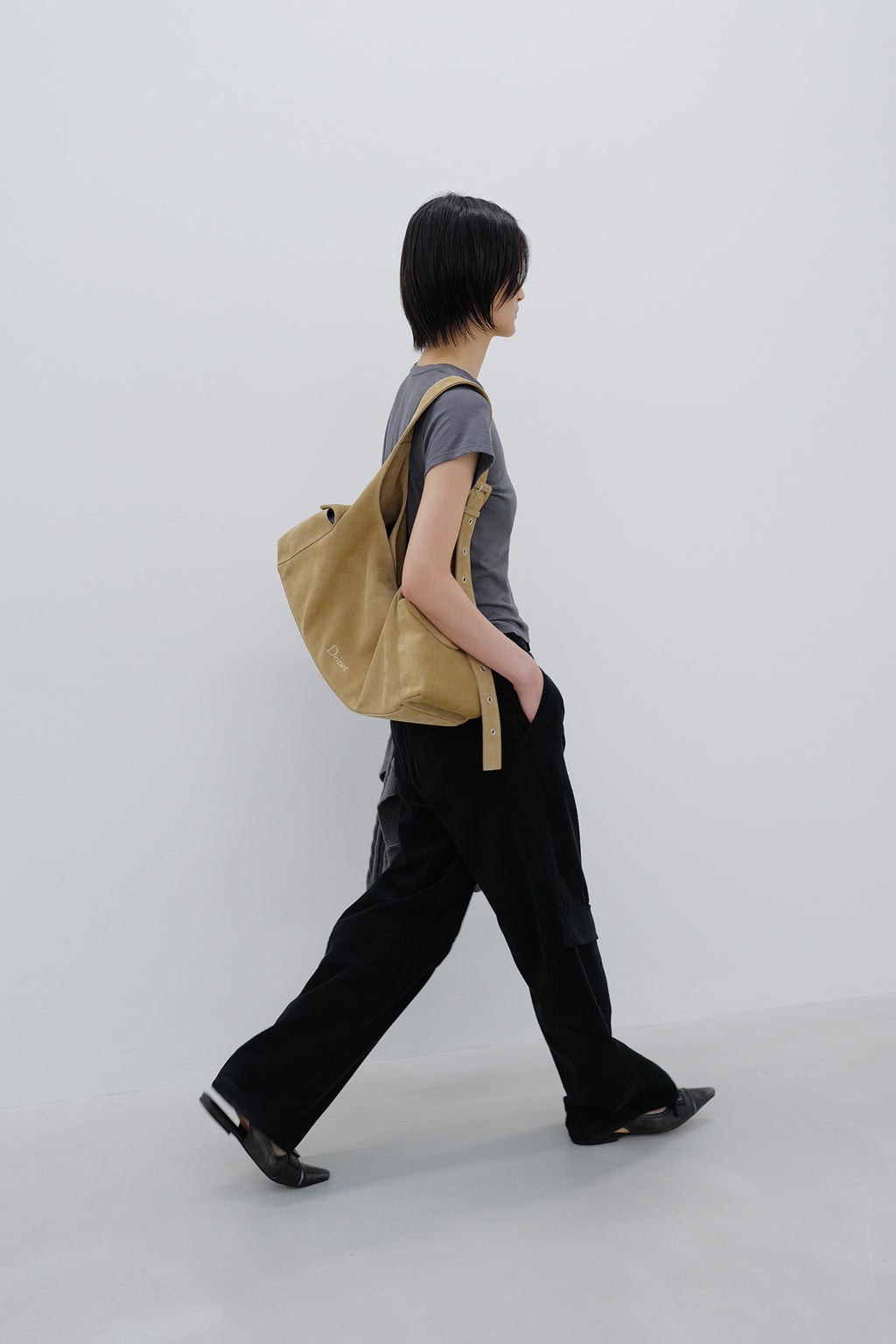 Deinet - Deinet Suede Buckle Bag (Beige) product image 3 | TRAB K-Fashion Australia