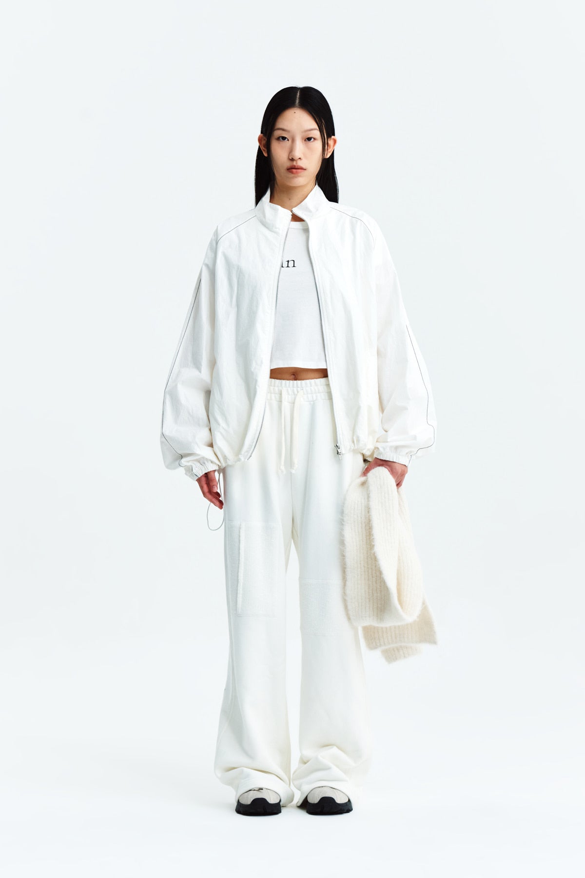 Matin Kim - Matin Kim Logo Coating Jumper (Ivory) product image 6 | TRAB K-Fashion Australia