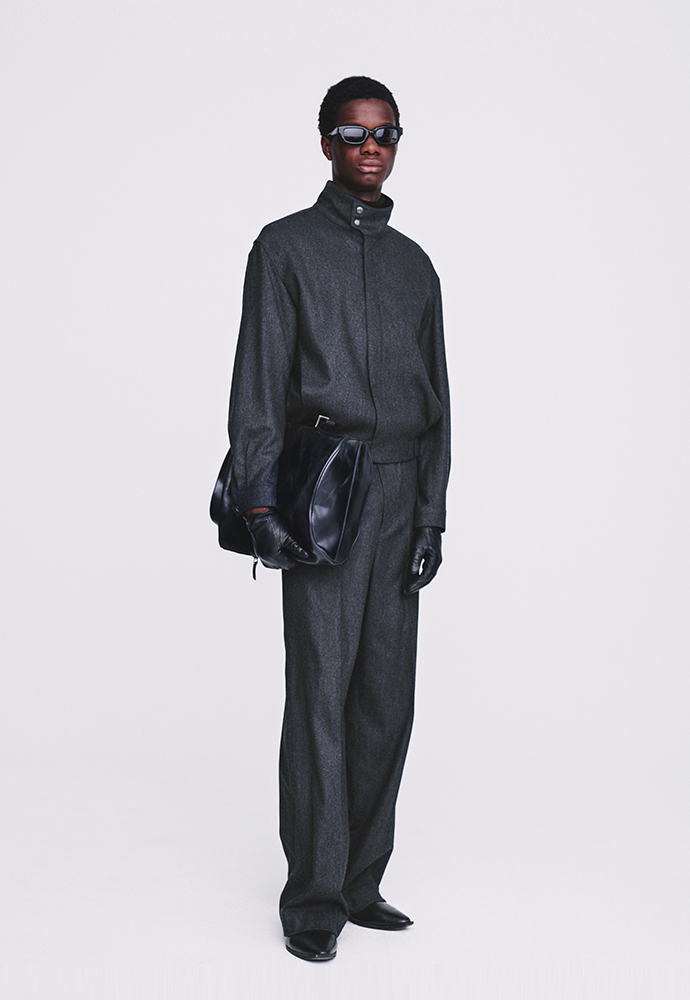 Tonywack - Wool And Cashmere High Collar Stud Blouson (Dark Grey) product image 5 | TRAB K-Fashion Australia