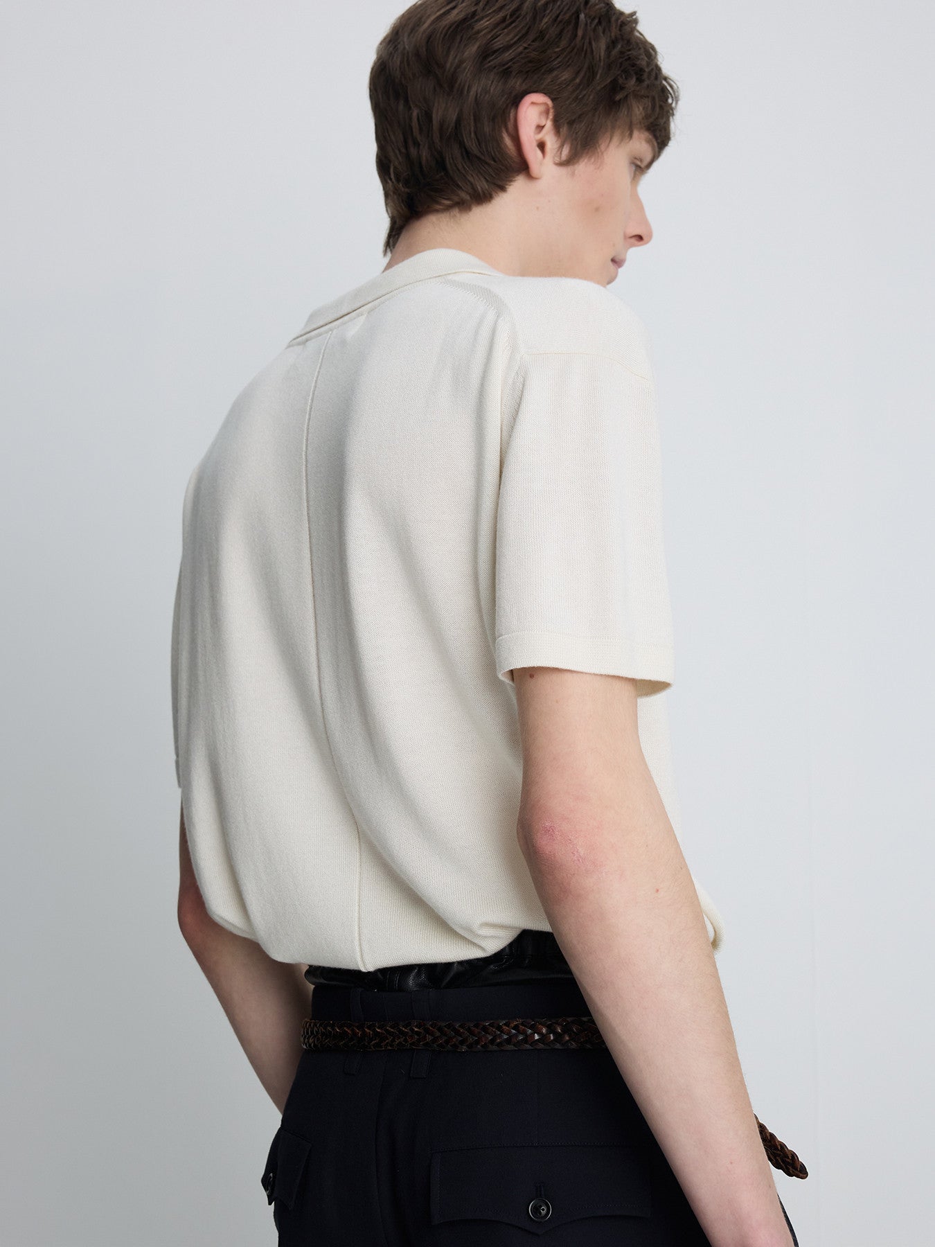 Tonywack - Silk Cashmere Open Collar Knit (Ecru) product image 8 | TRAB K-Fashion Australia