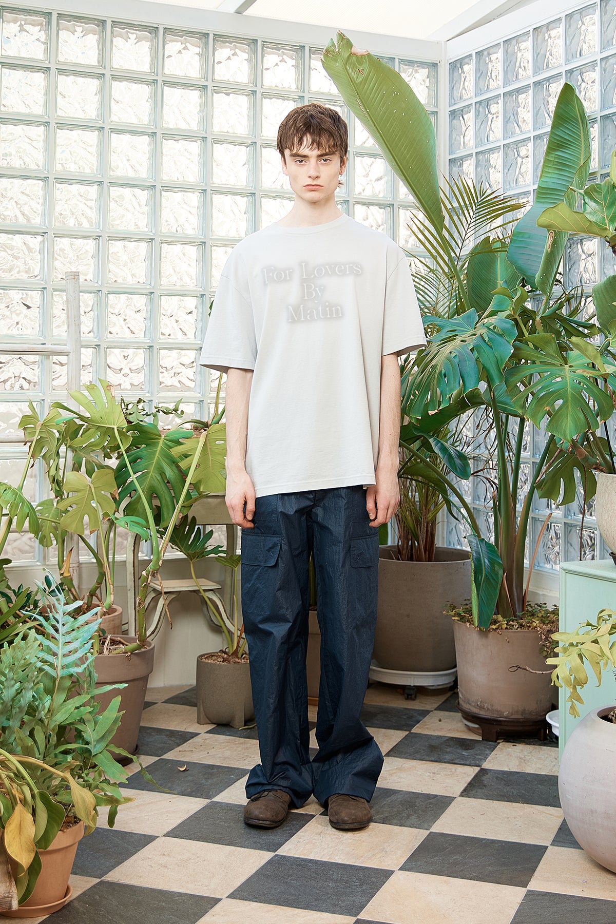 Matin Kim - For Lovers Logo Point Top (Light Grey) product image 4 | TRAB K-Fashion Australia