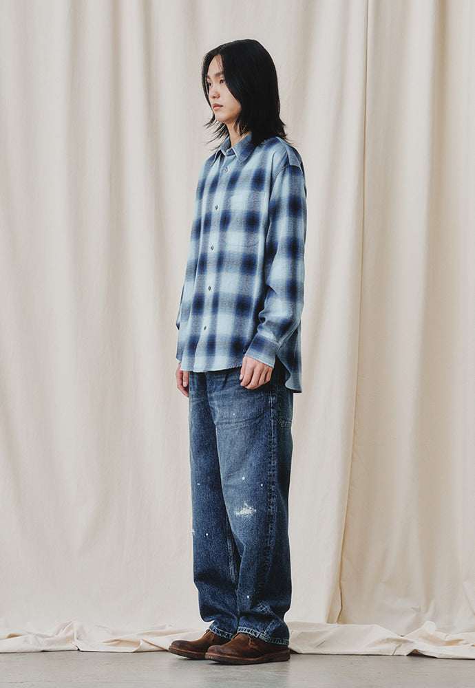 Art if acts - Damaged One Tuck Curve Denim Pants (Indigo) product image 3 | TRAB K-Fashion Australia