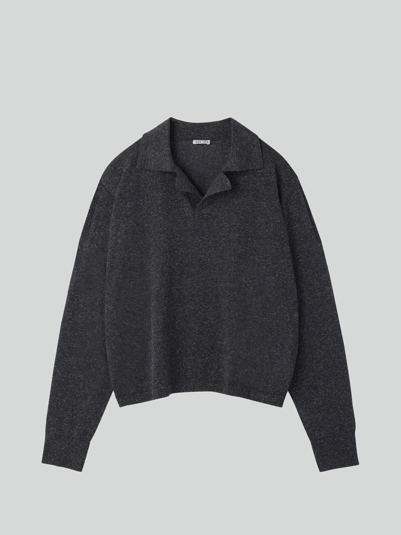 Recto - Linen Blend Polo Top (Charcoal Grey) product image 4 | TRAB K-Fashion Australia