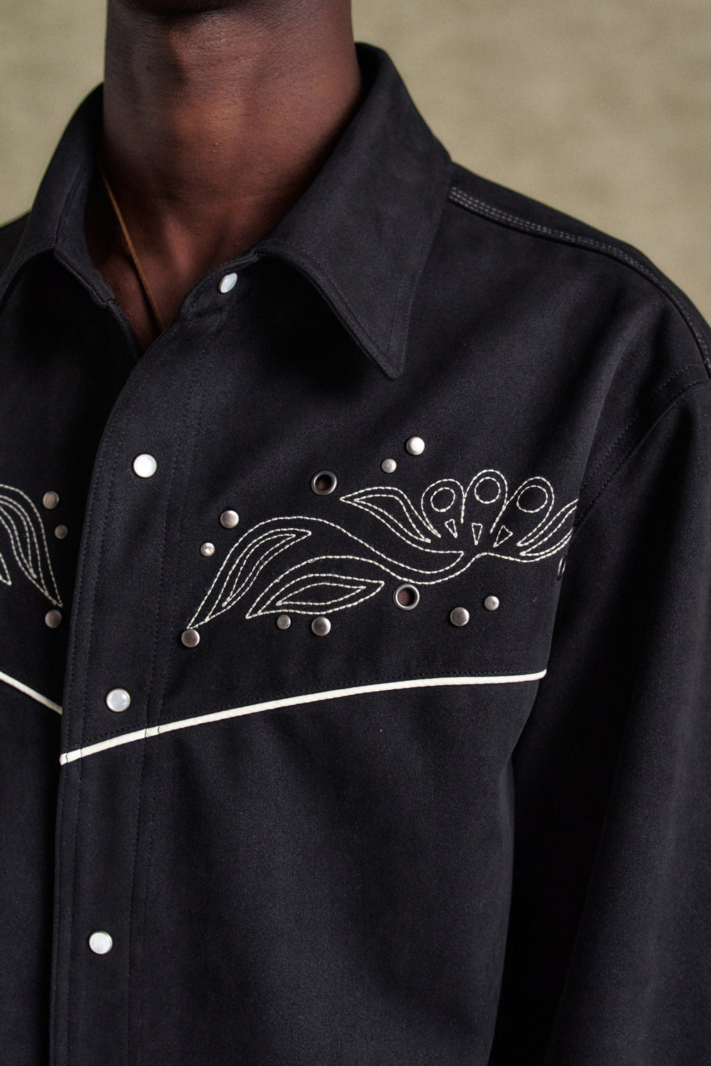 Andersson Bell - Lemmans Faux-Suede Shirts (Black) product image 4 | TRAB K-Fashion Australia