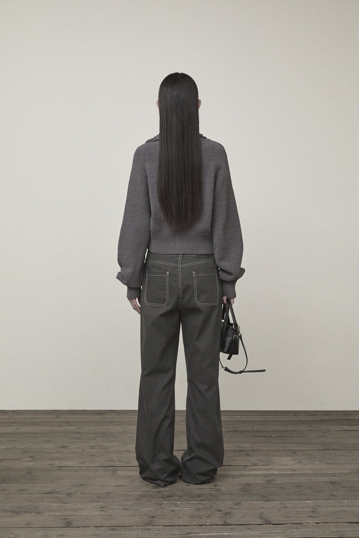 Matin Kim - Hook Point Two Way Cross Cardigan (Grey) product image 7 | TRAB K-Fashion Australia