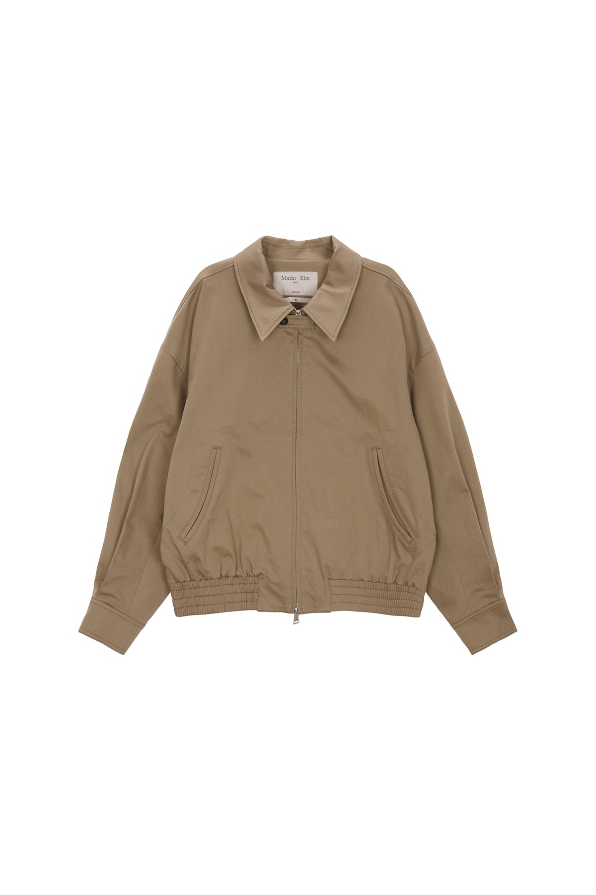 Matin Kim - Cotton Blend Collar Relaxed Bomber Jacket (Beige) product image 1 | TRAB K-Fashion Australia