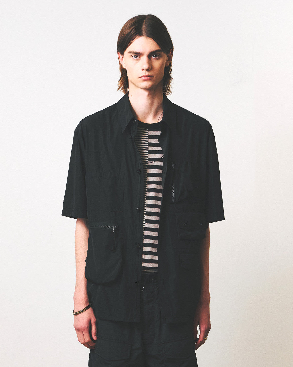 Eastlogue - Mil Multi Pocket Half Shirts (Black) product image 1 | TRAB K-Fashion Australia