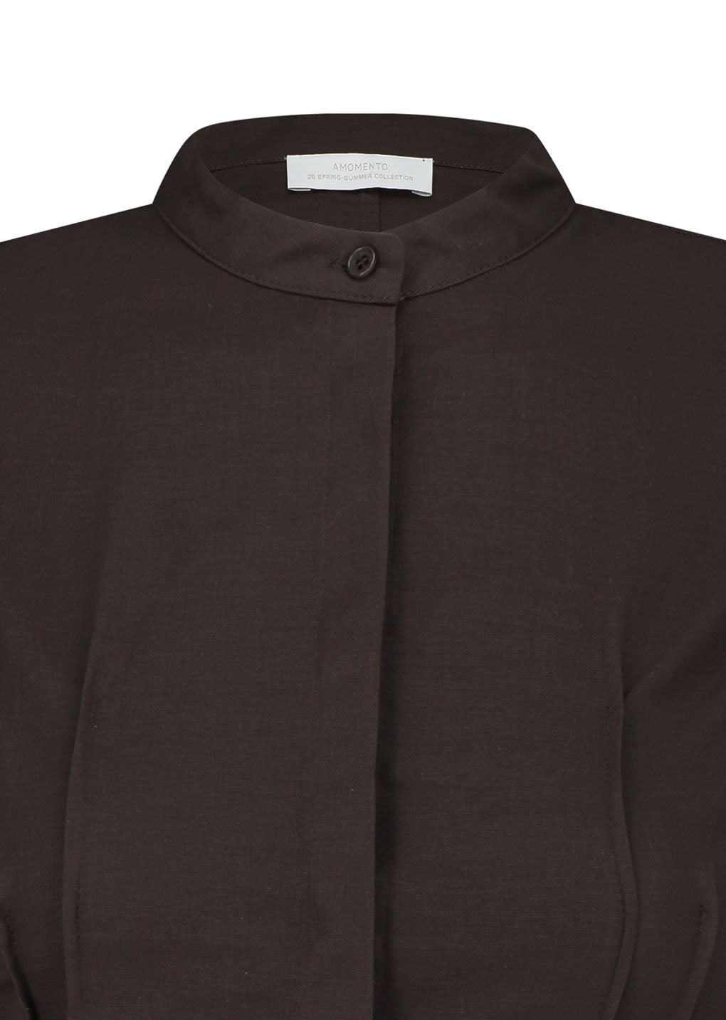 Amomento - Pintuck Slim Shirt (Brown) product image 4 | TRAB K-Fashion Australia