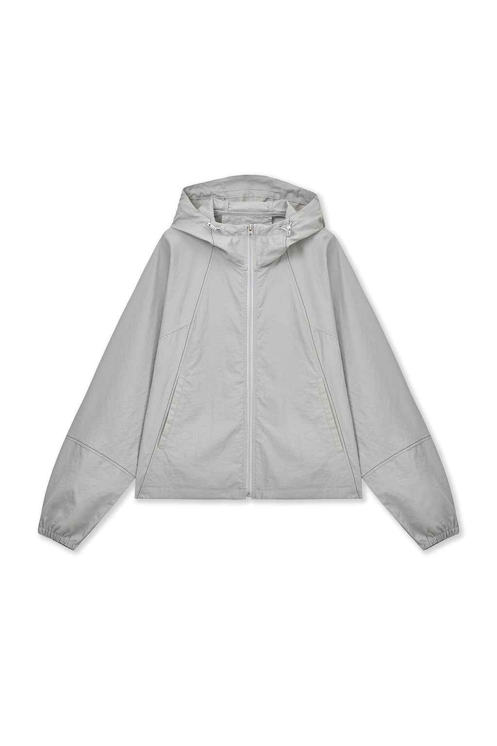 Matin Kim - Cropped Back Logo Hoody Wind Breaker (Light Beige) product image 1 | TRAB K-Fashion Australia