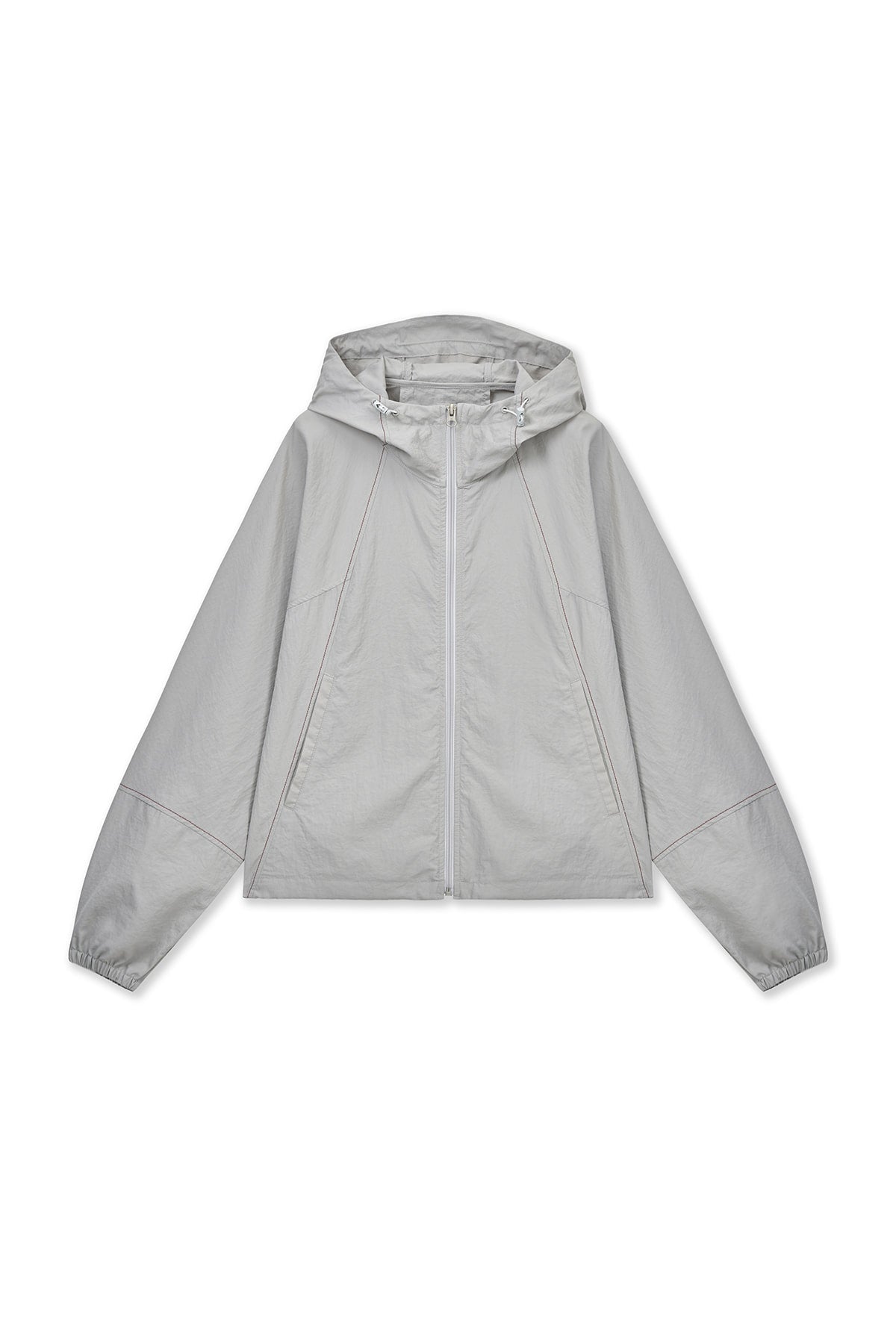 Matin Kim - Cropped Back Logo Hoody Wind Breaker (Light Beige) product image 1 | TRAB K-Fashion Australia