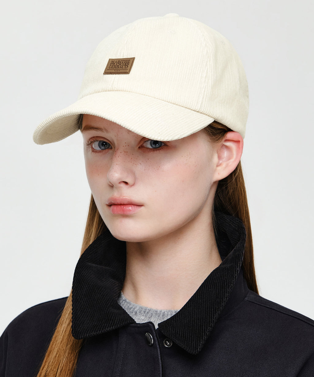 Marithe & Francois Girbaud - Corduroy Micro Classic Logo Patch Covered Cap (Ivory) product image 6 | TRAB K-Fashion Australia
