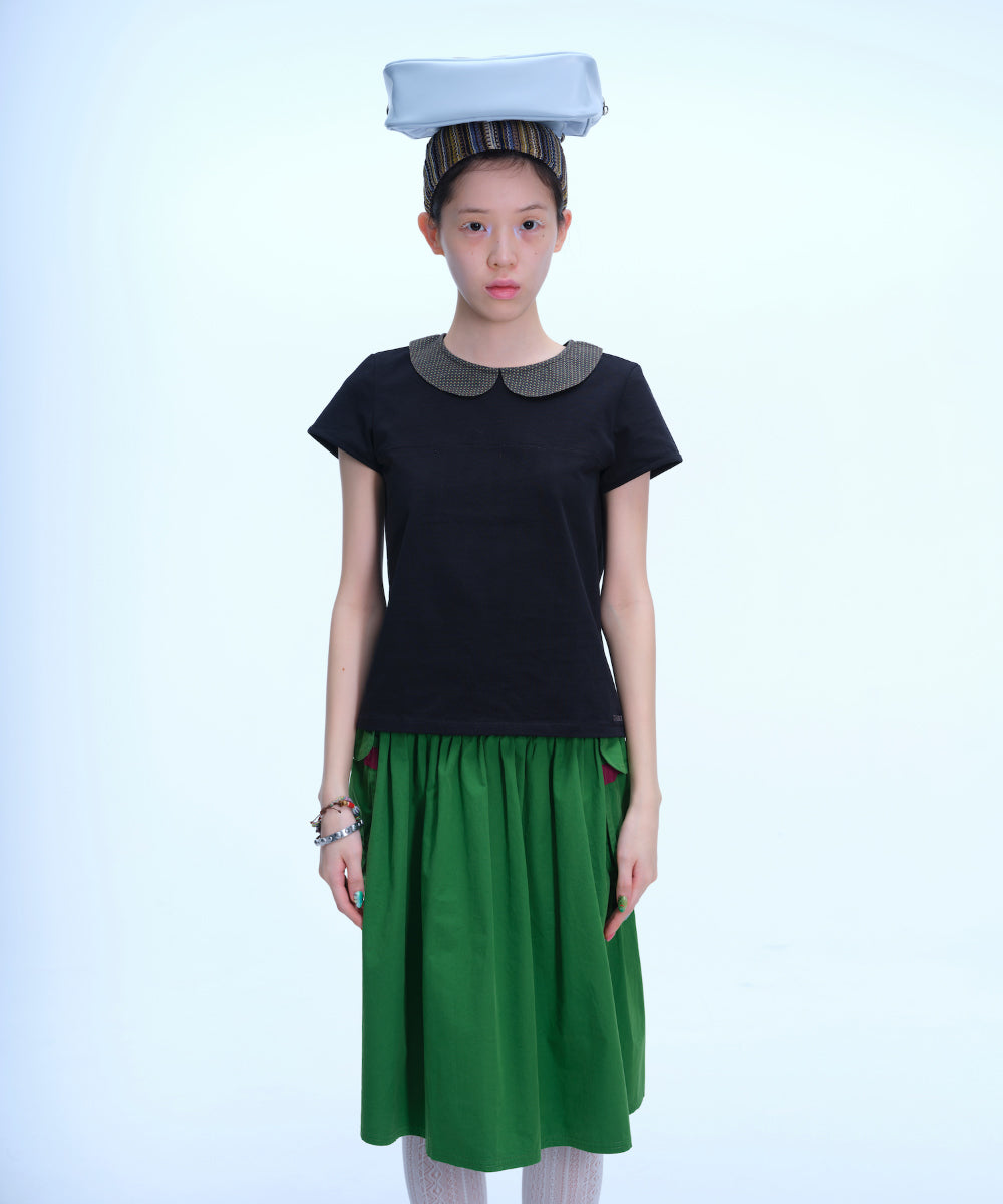 Coyseio - Big Pocket Shirring Skirt Jolly (Green) product image 2 | TRAB K-Fashion Australia