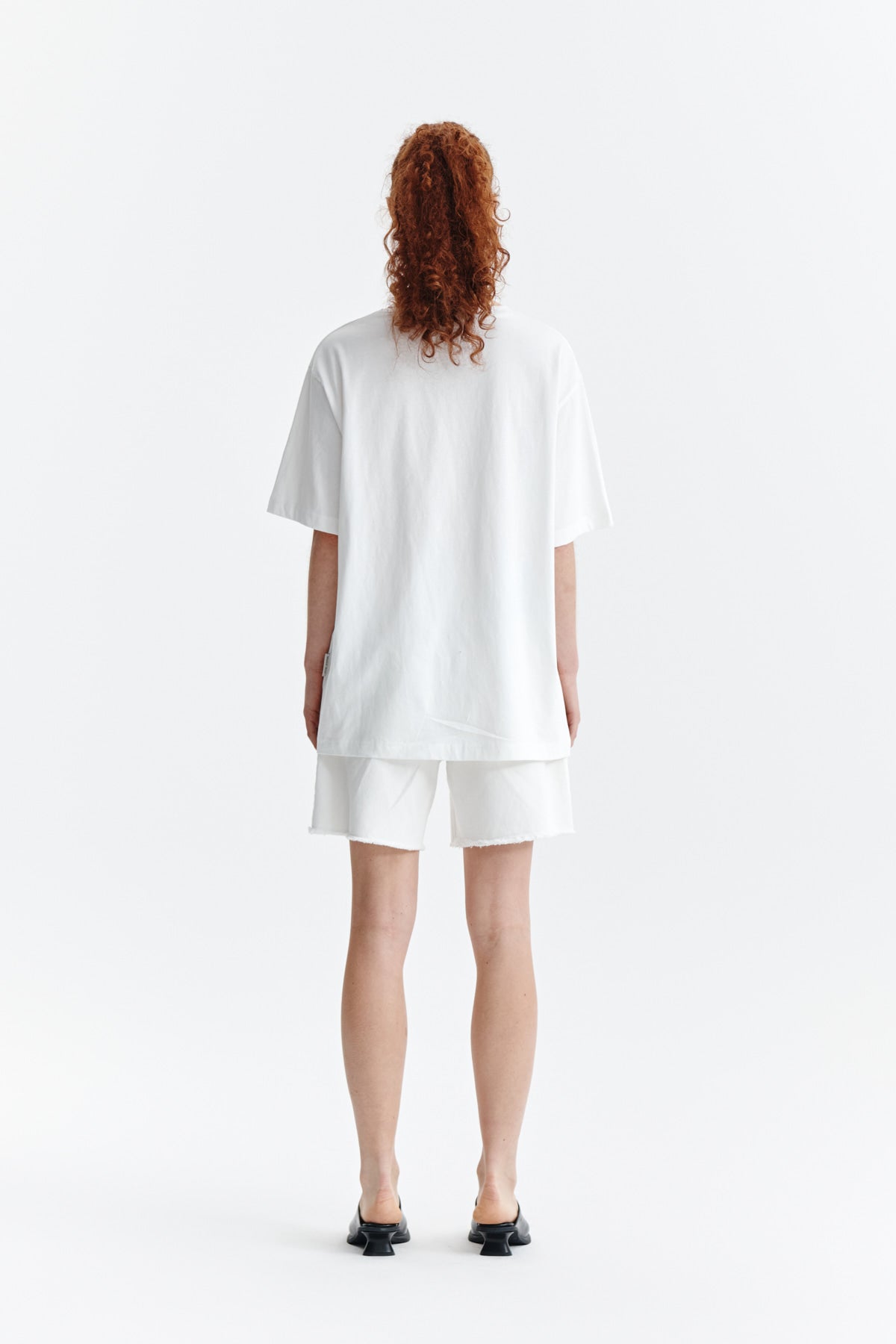 Matin Kim - Embroidery Small Logo Oversize Top (White) product image 7 | TRAB K-Fashion Australia