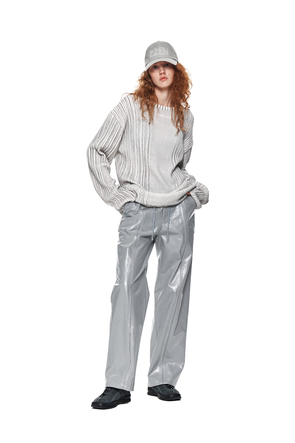 Matin Kim - Stripe Printed Knit Pullover (Grey) product image 9 | TRAB K-Fashion Australia