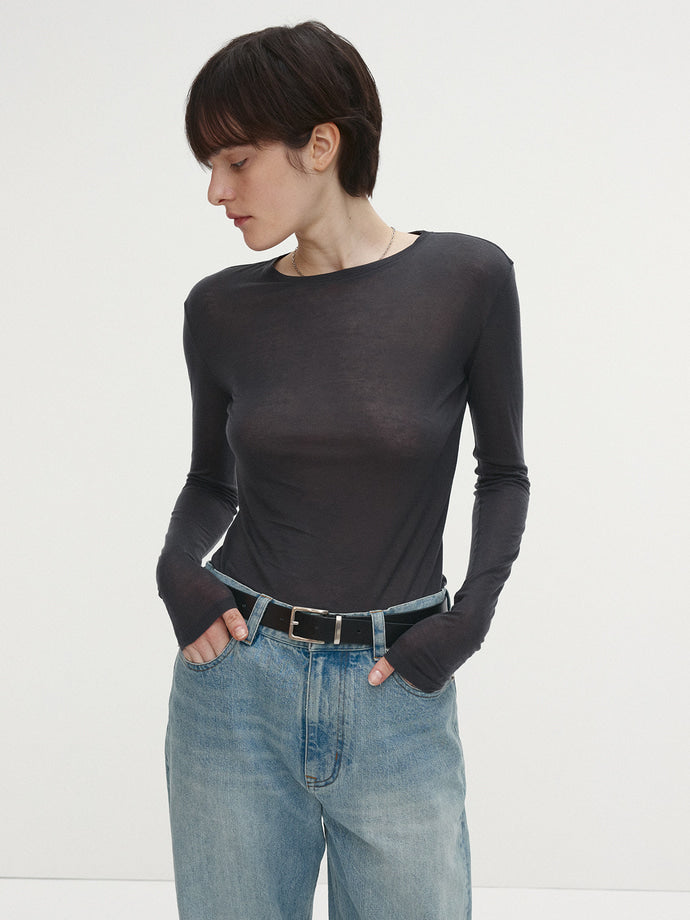 Tonywack - Wool Tencel Long Sleeve (Charcoal) product image 1 | TRAB K-Fashion Australia