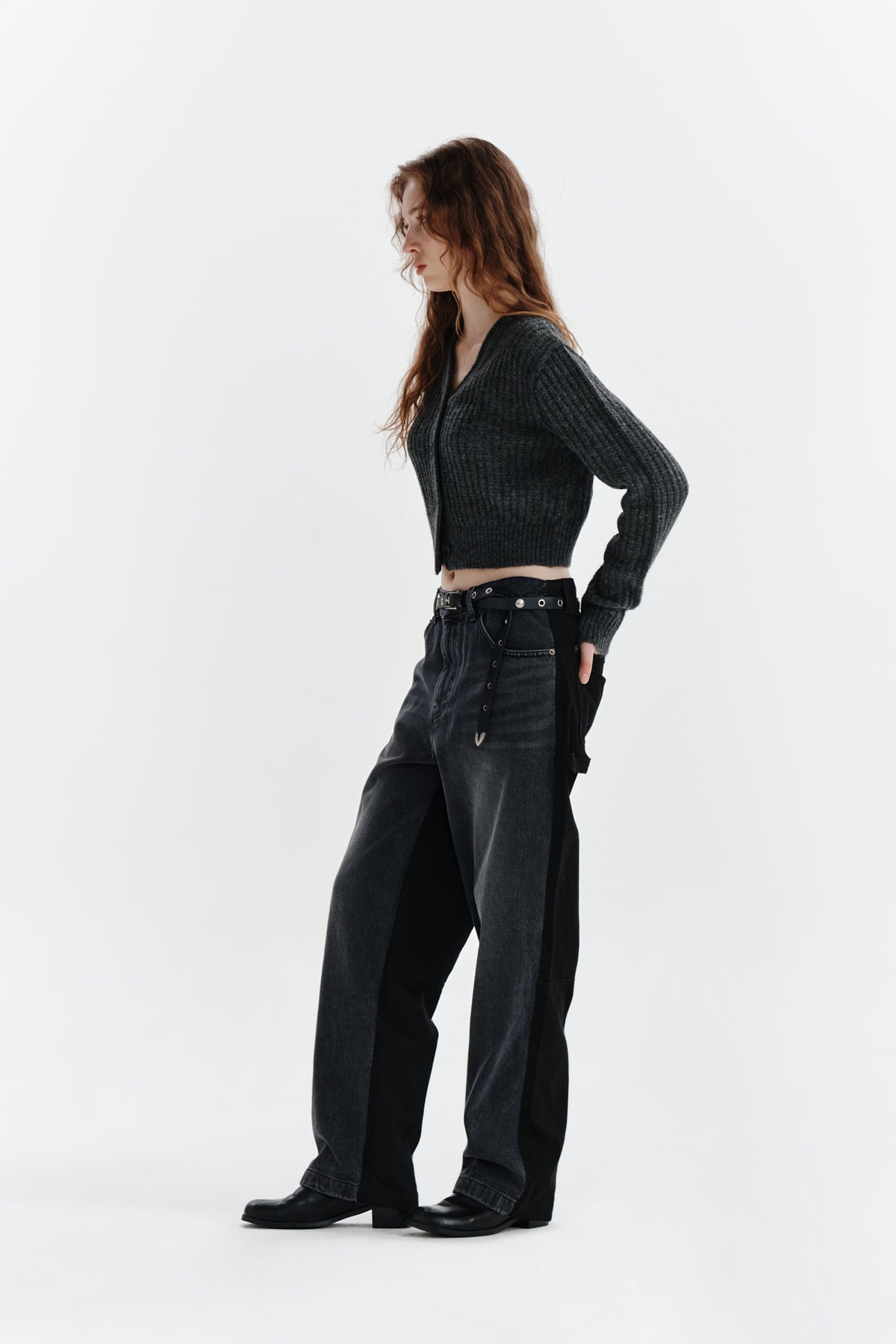 Matin Kim - Double Side Carpenter Denim Pants (Black) product image 9 | TRAB K-Fashion Australia