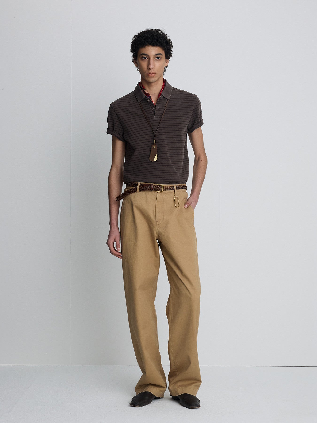 Tonywack - Garment Dyed Stripe Piqué Polo (Faded Brown) | TRAB K-Fa