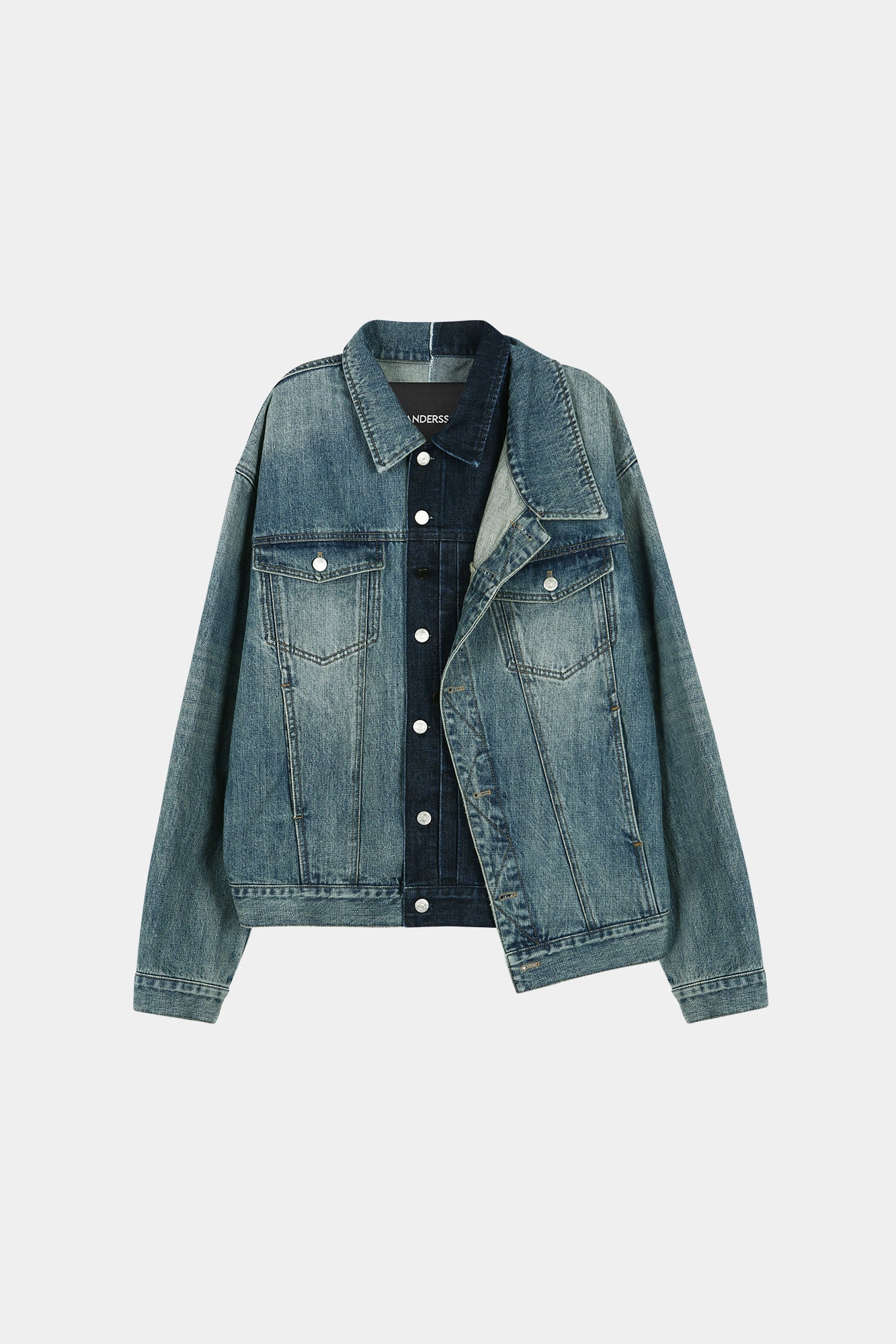 Andersson Bell - Unisex Asymmetric Layered Denim Jacket (Blue) product image 11 | TRAB K-Fashion Australia