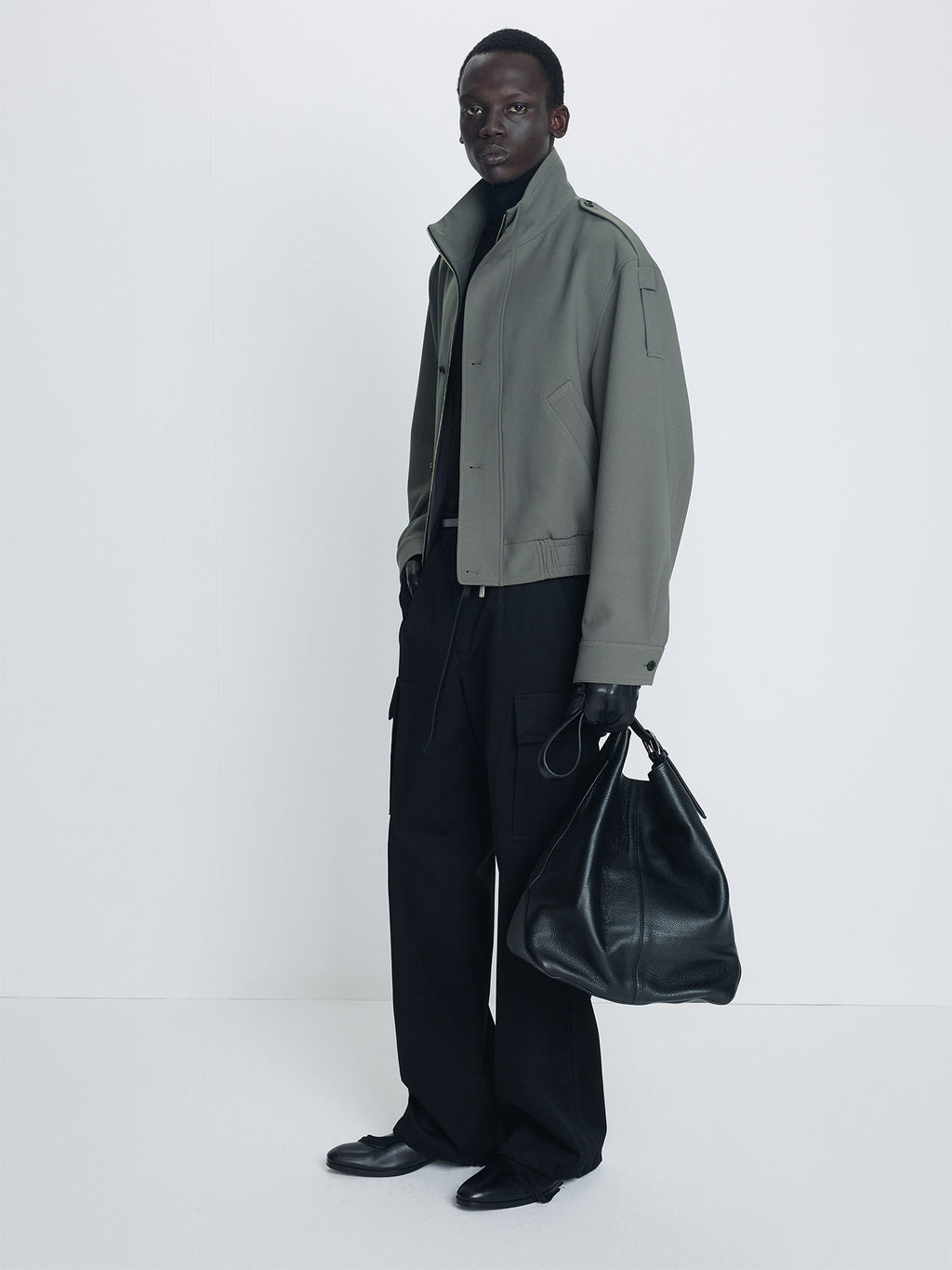 Tonywack - Stand Collar Epaulette Blouson (Ash Olive) product image 3 | TRAB K-Fashion Australia