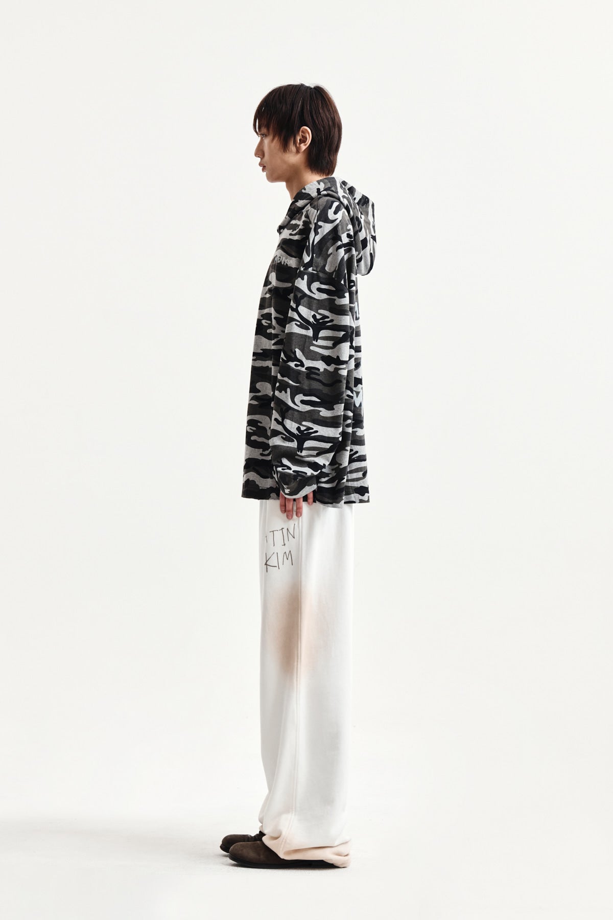 Matin Kim - Typo Artwork Camouflage Hoody (Khaki) product image 12 | TRAB K-Fashion Australia