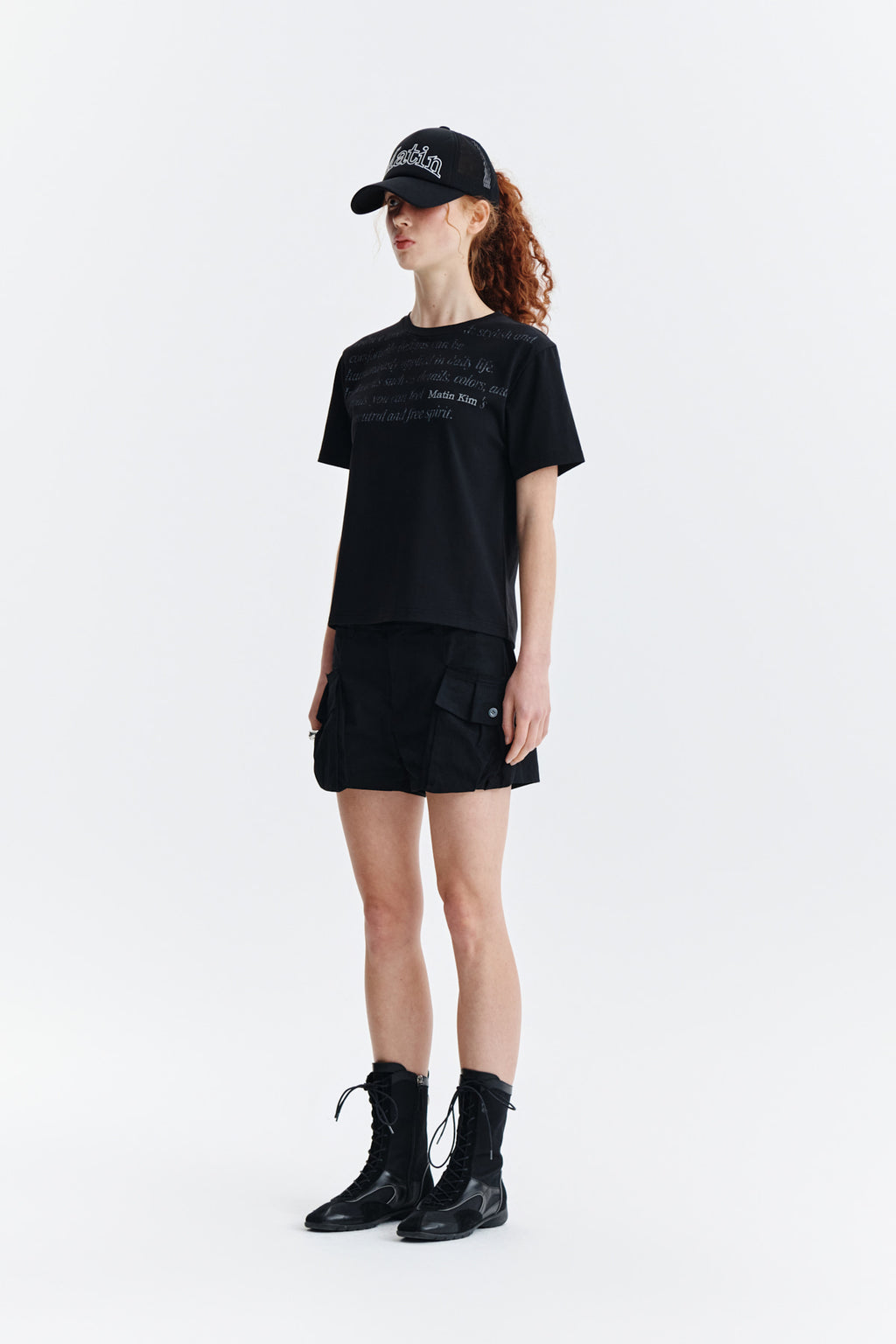 Matin Kim - Logo Point Lettering Graphic Top (Black) product image 5 | TRAB K-Fashion Australia