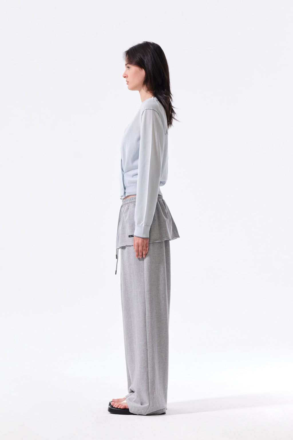 Matin Kim - Back Logo Sheer Cardigan (Light Blue) product image 7 | TRAB K-Fashion Australia