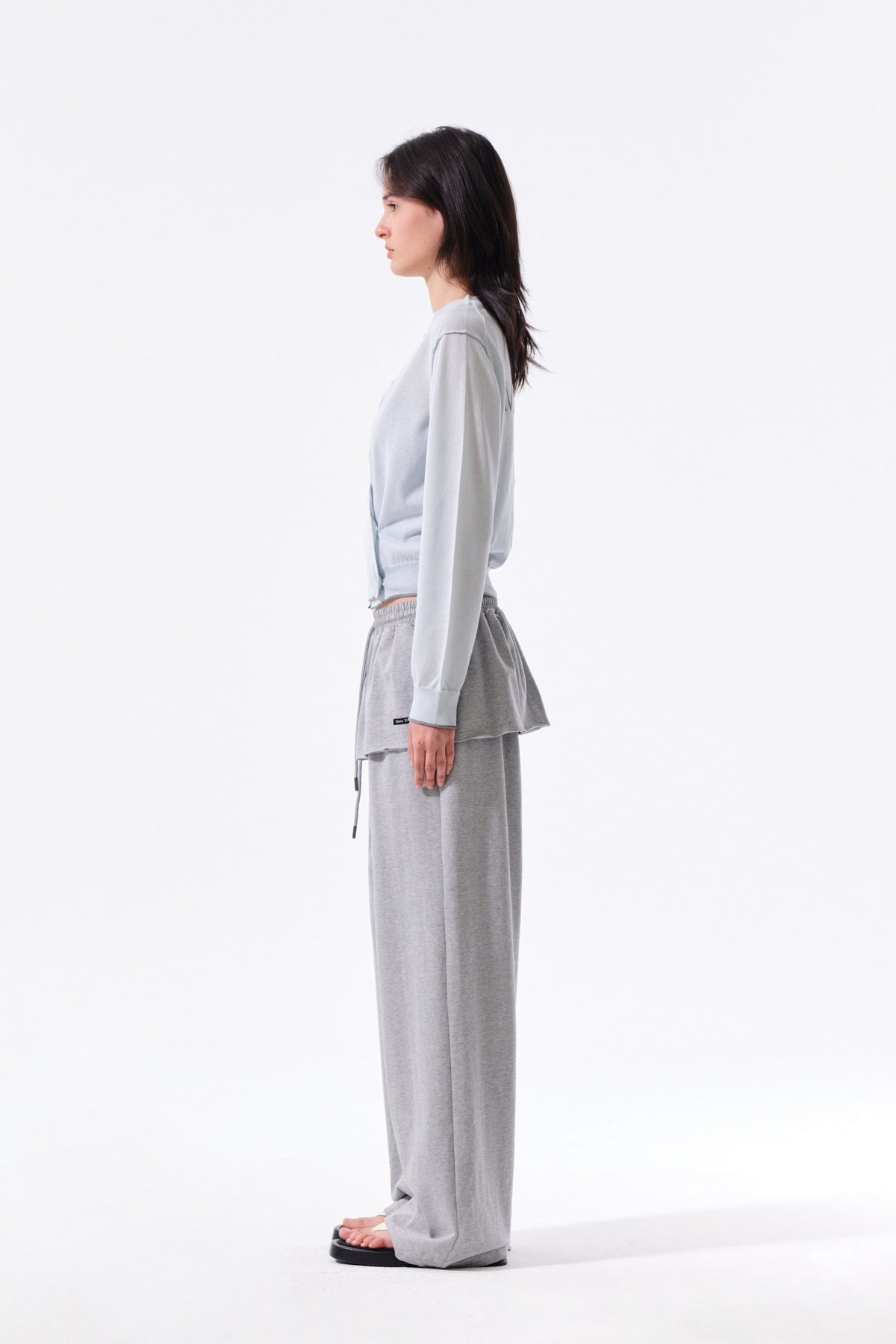 Matin Kim - Back Logo Sheer Cardigan (Light Blue) product image 7 | TRAB K-Fashion Australia