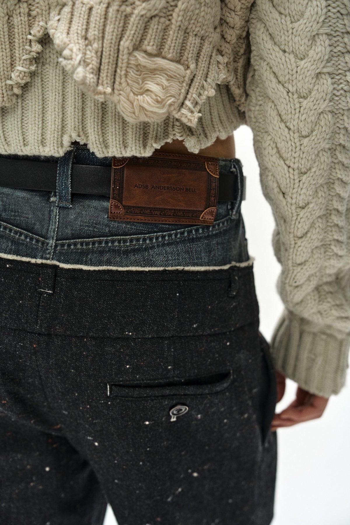 Andersson Bell - Cable Cropped Cardigan (Ivory/Ecru) product image 10 | TRAB K-Fashion Australia