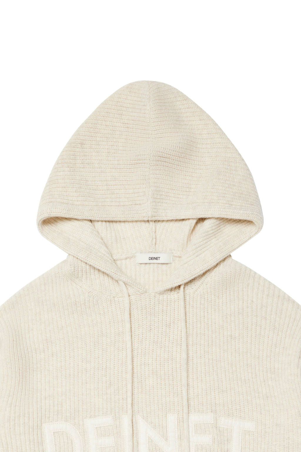 Deinet - Basic Logo Knit Hoodie (Oatmeal) product image 3 | TRAB K-Fashion Australia