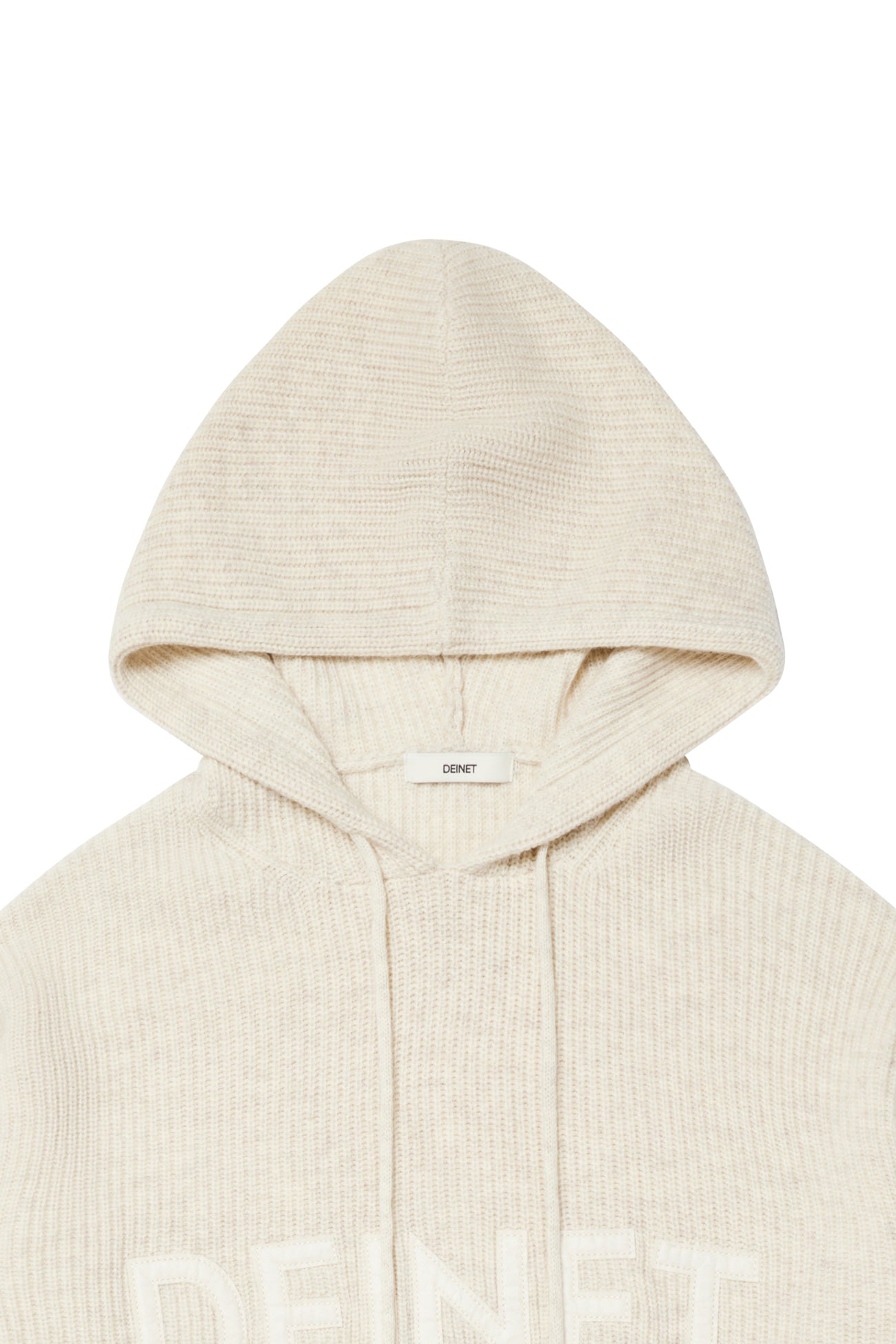 Deinet - Basic Logo Knit Hoodie (Oatmeal) product image 3 | TRAB K-Fashion Australia