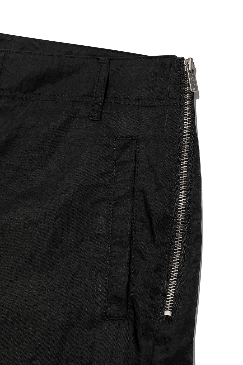 Matin Kim - Zipper Detail Nylon Pants (Black) product image 4 | TRAB K-Fashion Australia