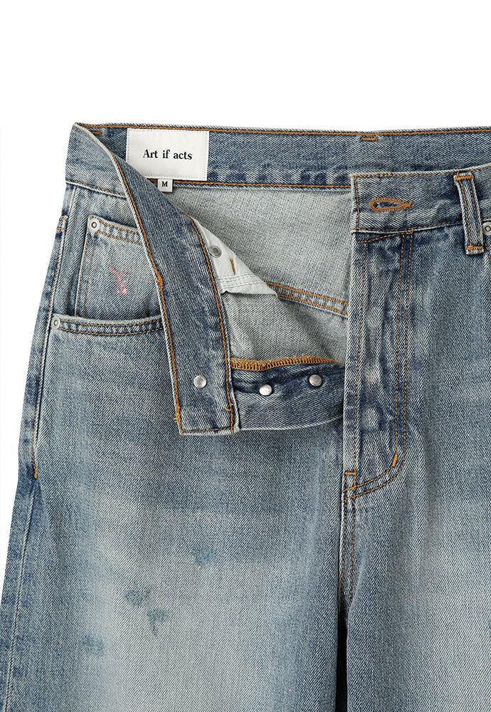 Art if acts - Painted Regular 5P Denim Pants (Used Light Blue) product image 10 | TRAB K-Fashion Australia