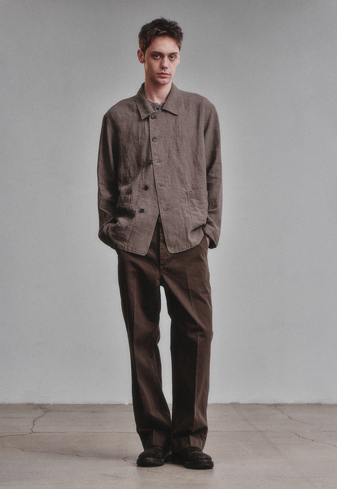 Art if acts - Linen French Work Jacket (Wood) product image 1 | TRAB K-Fashion Australia