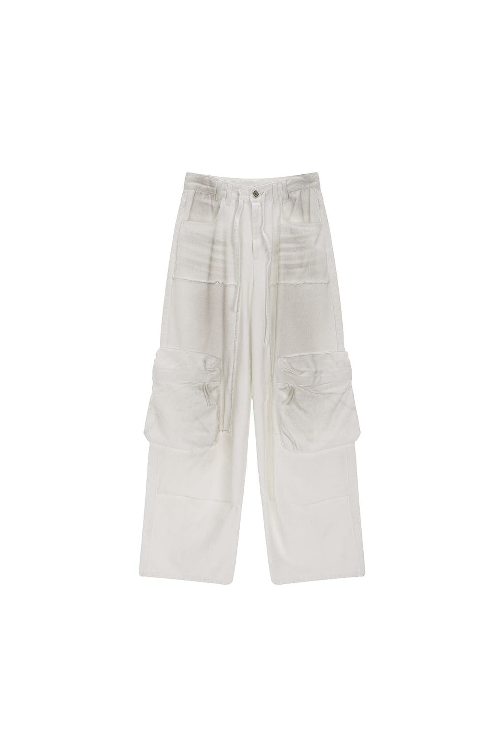 Matin Kim - Dirty Washed Heavy Cargo Pants (White) product image 1 | TRAB K-Fashion Australia