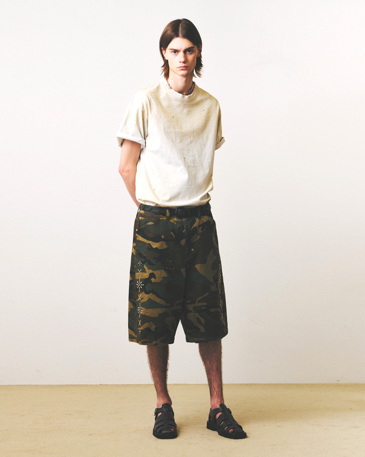 Eastlogue - Rockabilly Curved Shorts (Camo) product image 3 | TRAB K-Fashion Australia