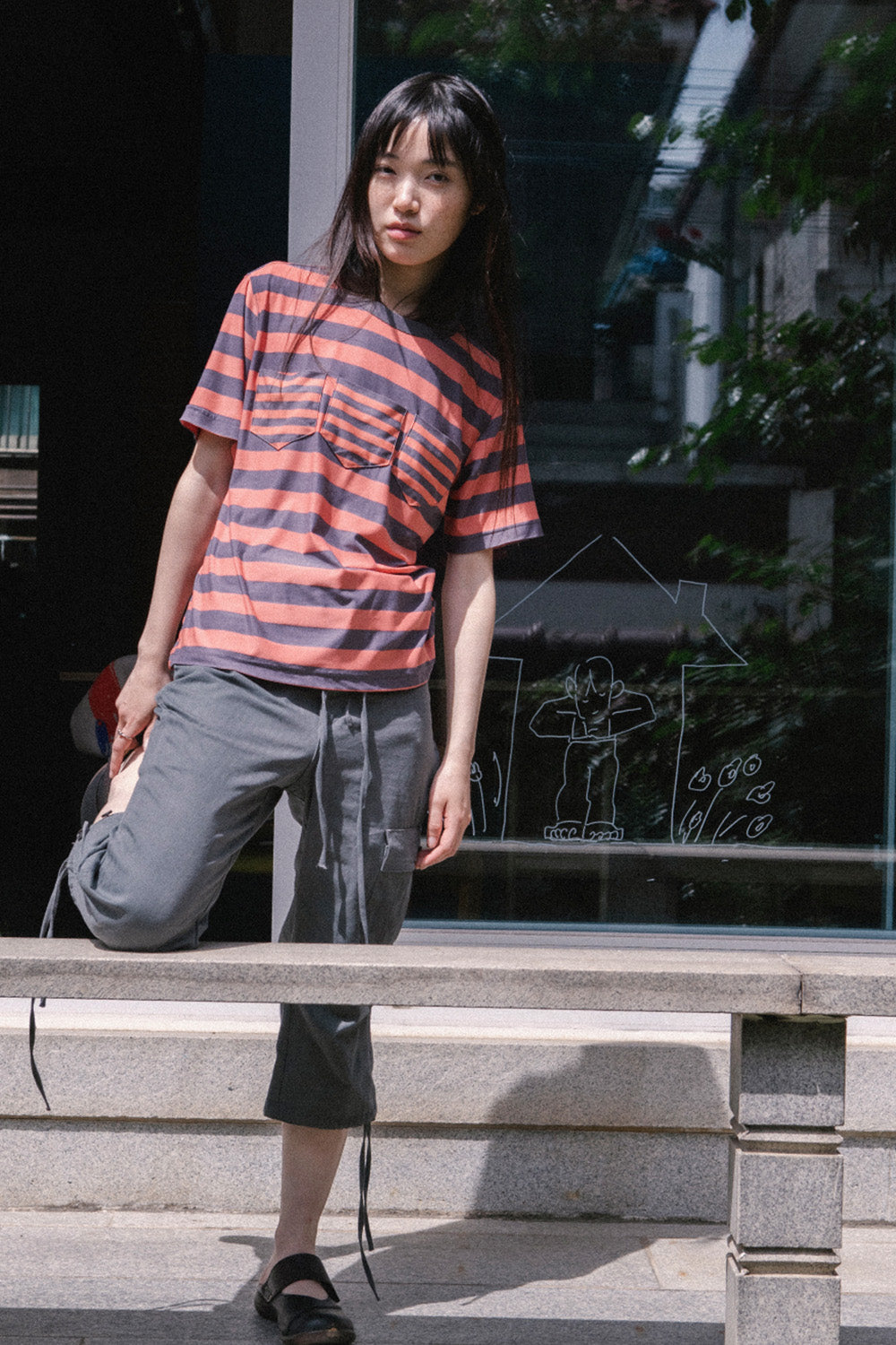 Hatchingroom - Triple Pocket Tee Stripe (Orange) product image 8 | TRAB K-Fashion Australia