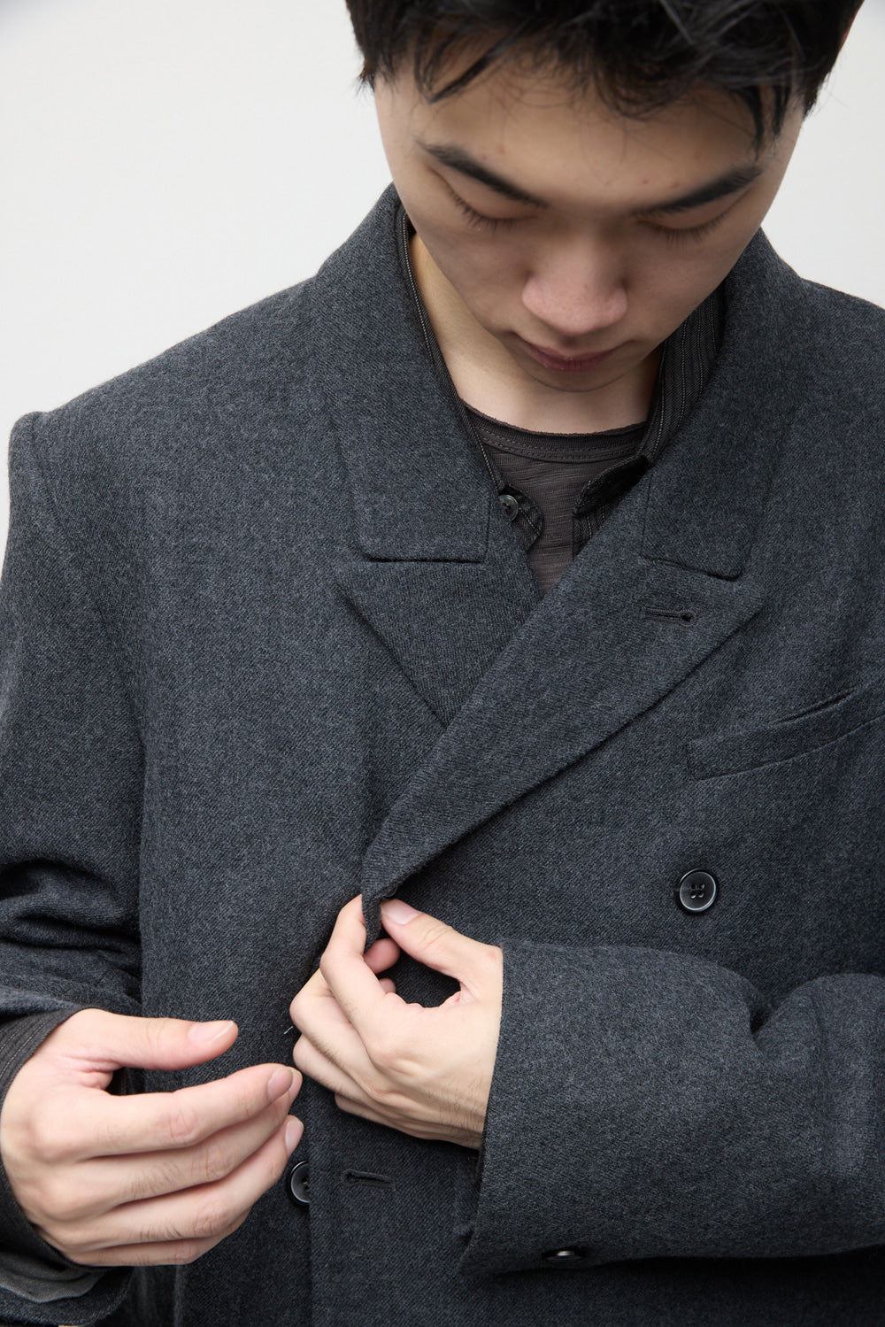 Hatchingroom - Darted Double Breasted Coat (Charcoal) product image 17 | TRAB K-Fashion Australia