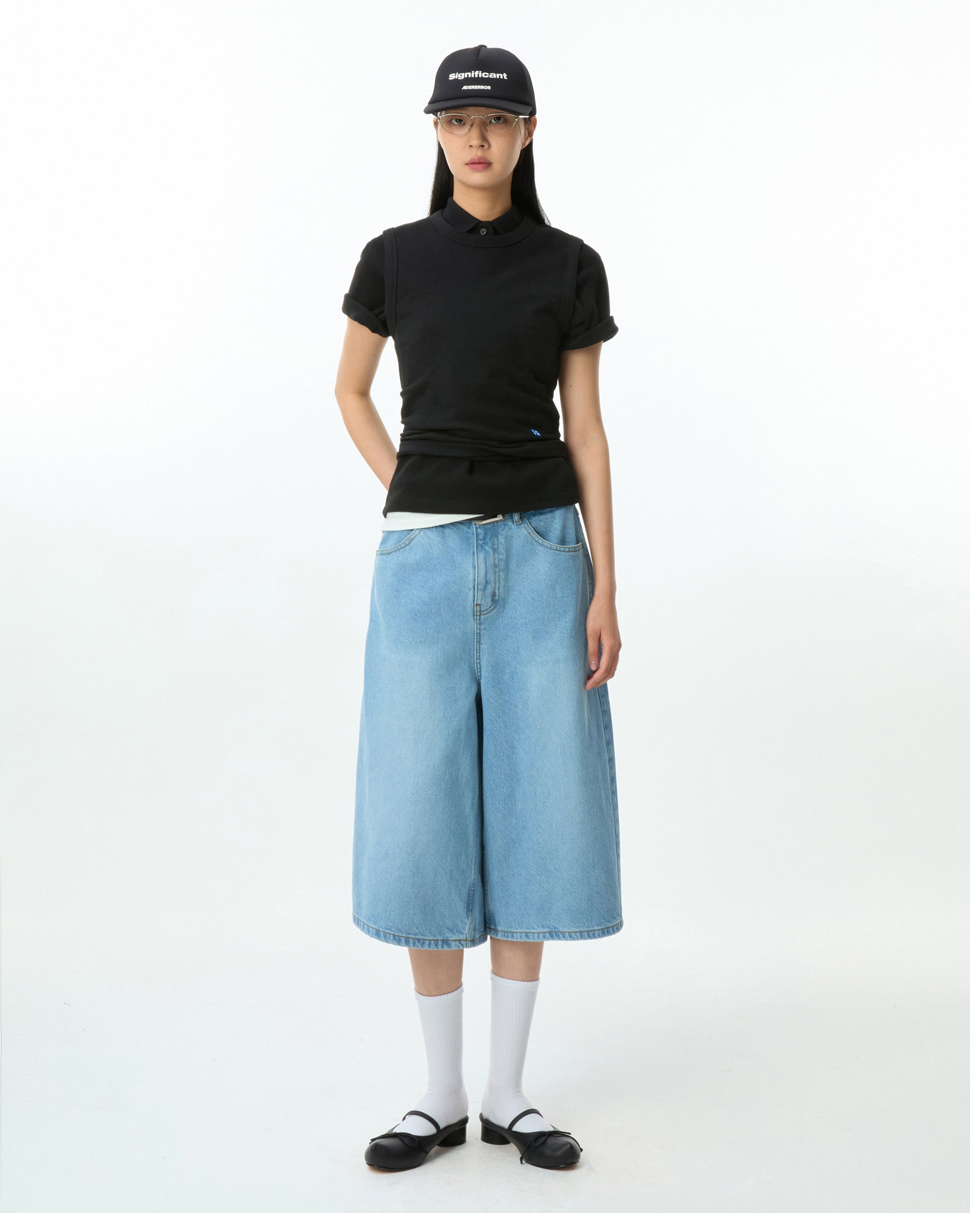 Ader Error - Sig; SV Tag short jeans 01 (Sky Blue) product image 1 | TRAB K-Fashion Australia