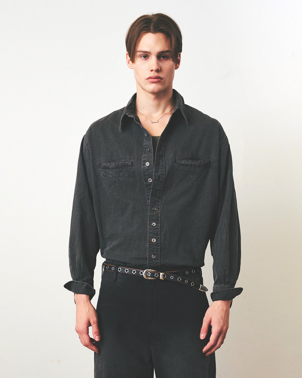 Eastlogue - Antique Country Shirts (regular) (Pigment Black Linen) product image 3 | TRAB K-Fashion Australia