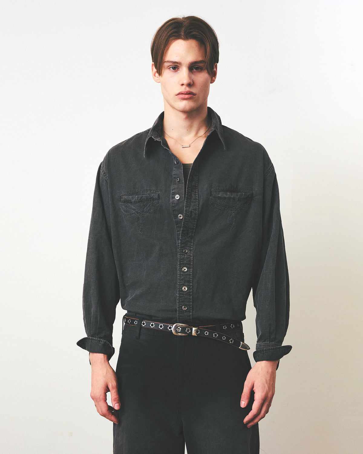 Eastlogue - Antique Country Shirts (regular) (Pigment Black Linen) product image 3 | TRAB K-Fashion Australia